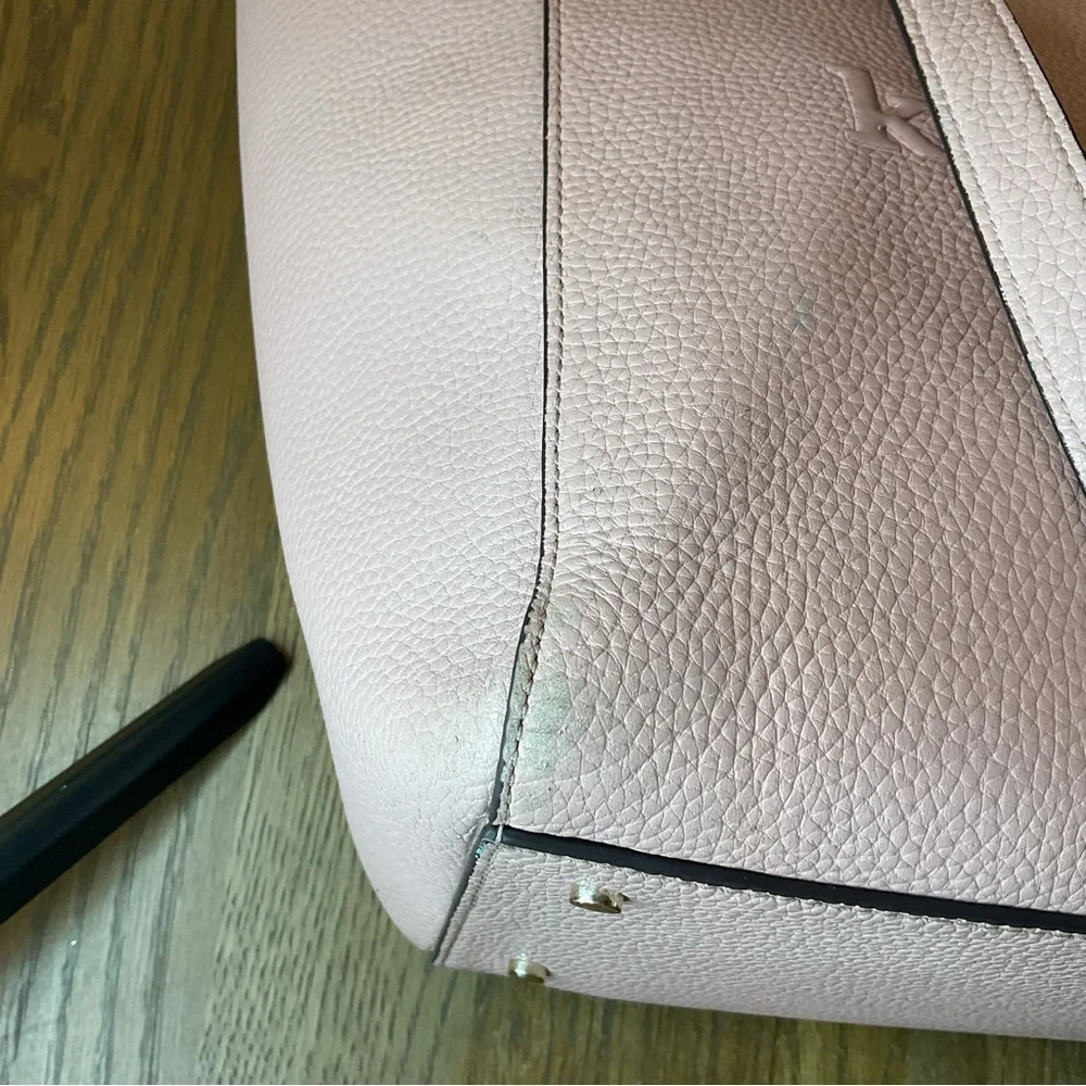 Kate Spade Sienne Logo Large Pink Zip Leather Tote